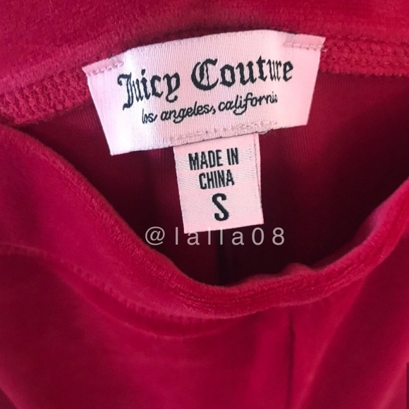 JUICY COUTURE Velour OG Bling Tracksuit Hoodie & Pant Set Coco Red Size S - Picture 11 of 15